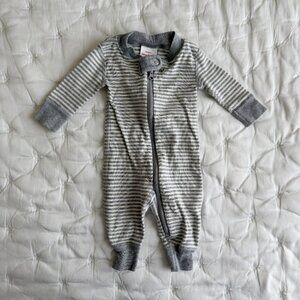 Hanna Andersson Newborn Grey Stripe Sleeper